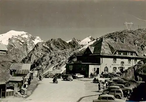 AK / Ansichtskarte  Stilfserjoch_2750m_Passo_dello_Stelvio_IT Hotel Stilfsterjoch Karner mit Ortler