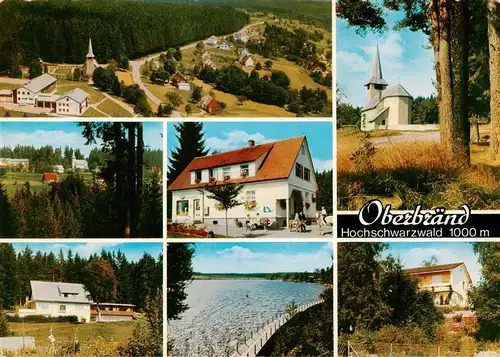 AK / Ansichtskarte  Oberbraend_Titisee-Neustadt Fliegeraufnahme Kirche Panorama Gasthaeuser Seepartie