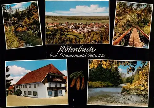 AK / Ansichtskarte  Roetenbach_Baden_Schwarzwald Bruecken Panorama Gasthof Cafe Zum Adler Flusspartie