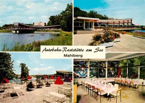 AK / Ansichtskarte 73931733 Mahlberg_Baden BAB Raststaette am See Terrasse Gastraum