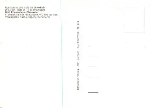 AK / Ansichtskarte  Oberweier_Friesenheim_Lahr Restaurant Cafe Muehlenhof