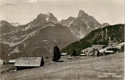 AK / Ansichtskarte  Saanenmoeser_BE Panorama mit Gummfluh und Rueblihorn Berner Alpen