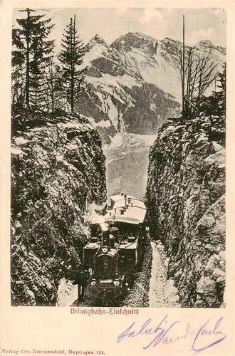 AK / Ansichtskarte  Bruenig__OW Bruenigbahn Passhoehe Einschnitt