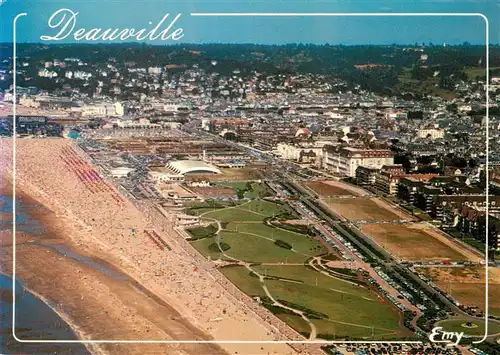 AK / Ansichtskarte  Deauville-sur-Mer Vue aérienne du front de mer