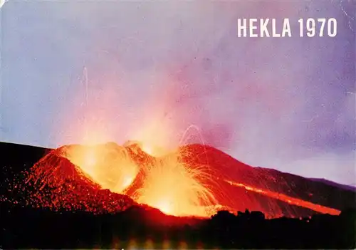 AK / Ansichtskarte  Island__Iceland Hekla Feuer Vulkan