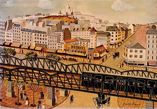 AK / Ansichtskarte  Paris_75 Galerie naifs et primitifs Kuenstlerkarte Rodolphe Rousseau Métro aérien