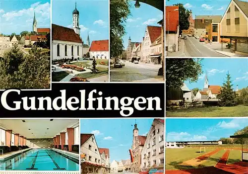 AK / Ansichtskarte 73931880 Gundelfingen_Breisgau Teilansichten Hallenbad Sportstadion