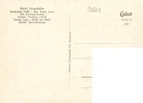 AK / Ansichtskarte  Horben_Breisgau_Schwarzwald Hotel Luisenhoehe