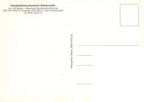 AK / Ansichtskarte 73931896 Wittnau_Breisgau_Schwarzwald Rehabilitations-Kurklinik Stoeckenhoefe der LVA Baden