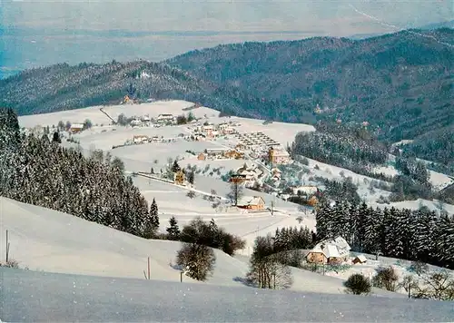 AK / Ansichtskarte  Horben_Breisgau_Schwarzwald Winterpanorama mit Hotel Luisenhoehe