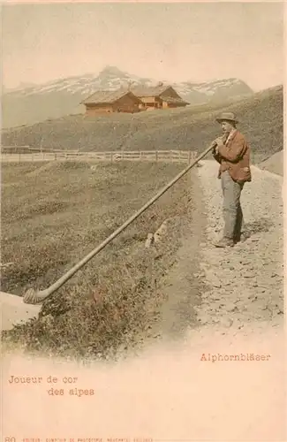 AK / Ansichtskarte  Alphorn_Cor_des_Alpes-- Joueur de cor de8 alpes