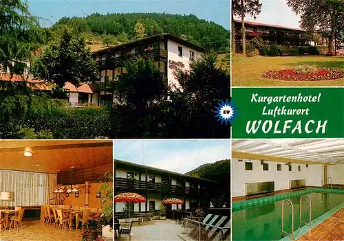 AK / Ansichtskarte 73932024 Wolfach_Schwarzwald Kurgartenhotel Park Saal Hallenbad