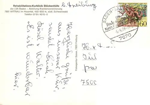 AK / Ansichtskarte 73932044 Wittnau_Breisgau_Schwarzwald Rehabilitations-Kurklinik Stoeckenhoefe der LVA Baden Landschaftspanorama