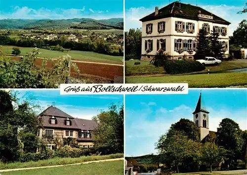 AK / Ansichtskarte  Bollschweil Ortsansichten Rathaus Kirche Landschaftspanorama Schwarzwald