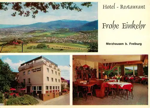 AK / Ansichtskarte  Merzhausen__Freiburg_Breisgau Hotel Restaurant Frohe Einkehr Panorama Schwarzwald