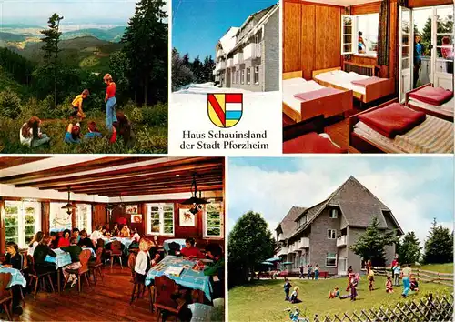 AK / Ansichtskarte 73932077 Oberried__Breisgau_Schwarzwald Haus Schauinsland der Stadt Pforzheim Speisesaal Schlafraum Garten Landschaft Schwarzwald