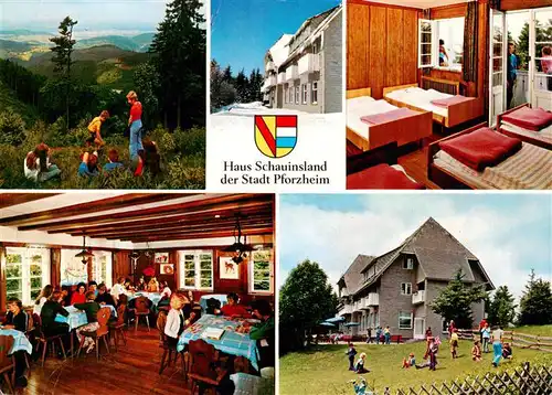 AK / Ansichtskarte 73932079 Oberried__Breisgau_Schwarzwald Haus Schauinsland der Stadt Pforzheim Speisesaal Schlafraum Garten Landschaft