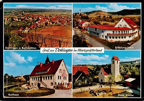 AK / Ansichtskarte  Dottingen_Ballrechten-Dottingen_Breisgau Panorama Erholungsheim Rathaus Katholische Kirche