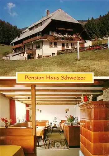 AK / Ansichtskarte 73932090 Hofsgrund_Oberried_Schauinsland Pension Haus Schweizer Gastraum