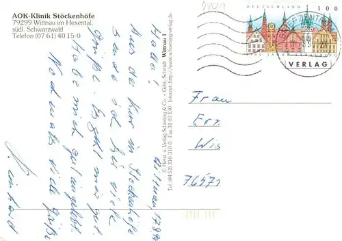 AK / Ansichtskarte  Wittnau_Breisgau_Schwarzwald Rehabilitations-Kurklinik Stoeckenhoefe der LVA Baden