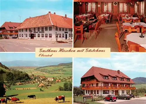 AK / Ansichtskarte 73932104 Oberried__Breisgau_Schwarzwald Gasthaus Hirschen mit Gaestehaus Restaurant Landschaftspanorama Viehweide