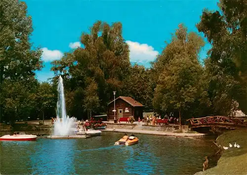 AK / Ansichtskarte  Waldkirch_Breisgau Stadtrainsee Fontaene Tretboot