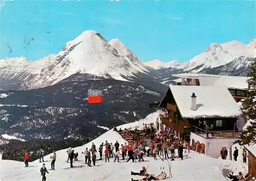 AK / Ansichtskarte  Seefeld_Tirol Rosshuette mit Haermelekopf gegen Hohe Munde und Zugspitze Schiparadies