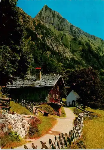 AK / Ansichtskarte  Gerstruben_Oberstdorf Berghuette Kapelle mit Hoefats