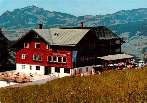 AK / Ansichtskarte  Oberstdorf Alpenhotel Schoenblick Fernsicht Allgaeuer Alpen