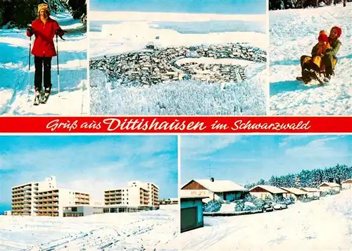 AK / Ansichtskarte 73932138 Dittishausen_Loeffingen Winterpanorama Wintersport Wohnsiedlung