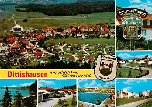 AK / Ansichtskarte  Dittishausen_Loeffingen Panorama Luftaufnahme Teilansichten Freibad