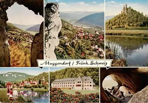 AK / Ansichtskarte 73932177 Muggendorf_Fraenkische_Schweiz Panorama Burg Seepartie Kurhaus Hoehle