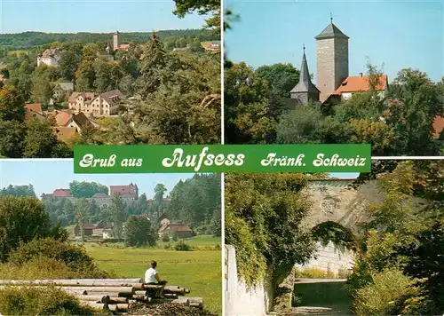 AK / Ansichtskarte  Aufsess Gasthof Pension Sonnenhof Kirche Panorama