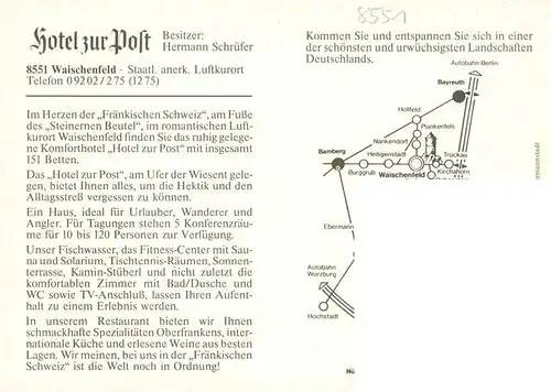 AK / Ansichtskarte  Waischenfeld Hotel zur Post Gastraeume