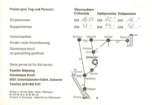 AK / Ansichtskarte  Unterleinleiter_Forchheim_Bayern Fliegeraufnahme