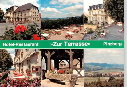 AK / Ansichtskarte 73932239 Pinzberg Hotel Restaurant Zur Terrasse Brunnentrog Panorama