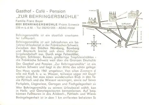 AK / Ansichtskarte 73932264 Behringersdorf_Schwaig_Nuernberg Gasthof Pension zur Behringersmuehle