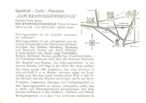 AK / Ansichtskarte  Behringersdorf_Schwaig_Nuernberg Gasthof Pension zur Behringersmuehle