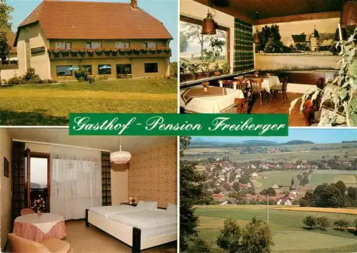 AK / Ansichtskarte  Schnabelwaid Gasthof Pension Freiberger Gastraum Zimmer Panorama