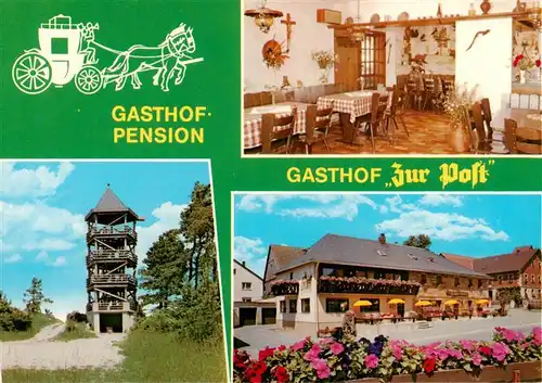 AK / Ansichtskarte  Hohenmirsberg_Pottenstein Gasthof Pension Zur Post Gastraum Aussichtsturm