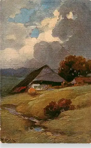 AK / Ansichtskarte  Reiss_Fritz_Schwarzwaldkuenstler Haus Landschaft