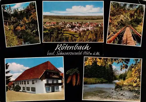 AK / Ansichtskarte 73932508 Roetenbach_Baden_Schwarzwald Bruecke Panorama Gasthof Cafe Zum Adler Seepartie
