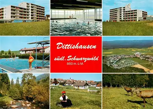 AK / Ansichtskarte  Dittishausen_Loeffingen Appartementhotels Hallenbad Freibad Fliegeraufnahme Bach Wildpark 