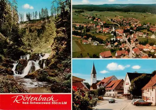 AK / Ansichtskarte  Roetenbach_Baden_Schwarzwald Wasserfall Fliegeraufnahme Ortspartie