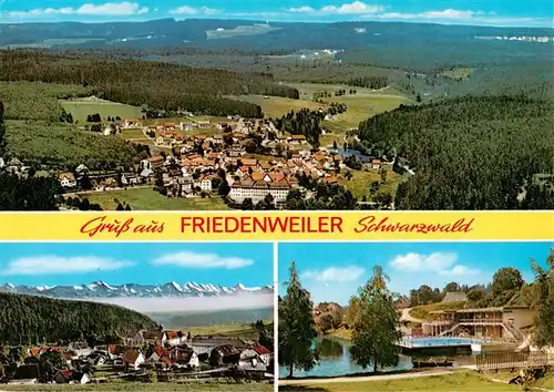 AK / Ansichtskarte 73932524 Friedenweiler Fliegeraufnahme Panorama Freibad