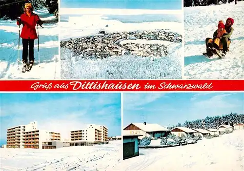 AK / Ansichtskarte 73932530 Dittishausen_Loeffingen Ski und Rodelpiste Panorama Ferienhotels Bungalows