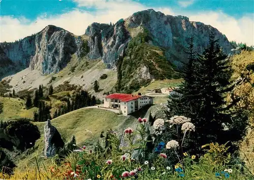 AK / Ansichtskarte  Kampenwand_Chiemgau Berggasthof Kampenwand Bergstation der Kampenwand Seilbahn mit Scheibenwand Fliegeraufnahme