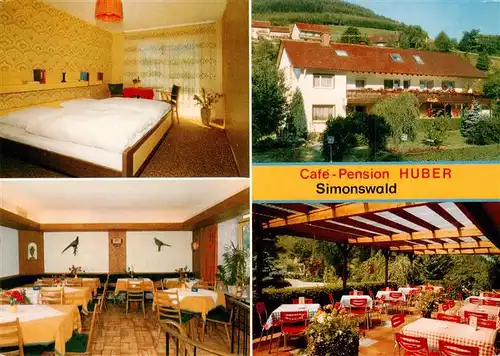 AK / Ansichtskarte  Simonswald_Simonswaeldertal Café Pension Huber Gastraum Terrasse Fremdenzimmer