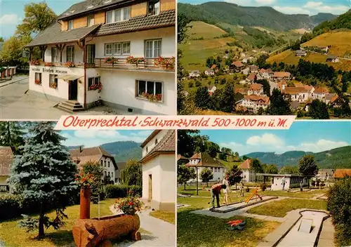 AK / Ansichtskarte 73932594 Oberprechtal_Elzach_Elztal_BW Gasthof Pension Hirschen Panorama Minigolf Brunnen