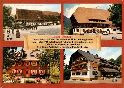 AK / Ansichtskarte 73932611 Simonswald_Simonswaeldertal Gasthof Hotel Engel damals und heute Gaestehaus